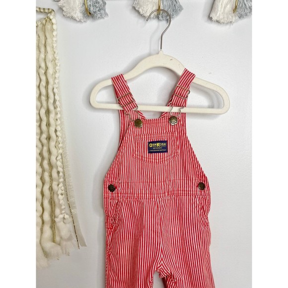 OshKosh B'gosh Other - 12-18 month Oshkosh Overalls Red Pinstripe Vintage